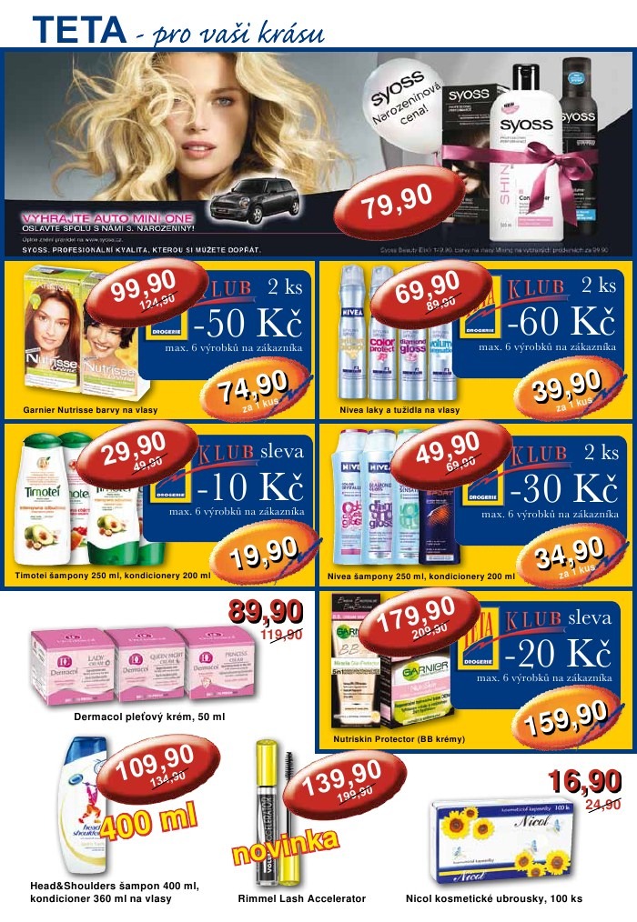leták TETA drogerie strana 1