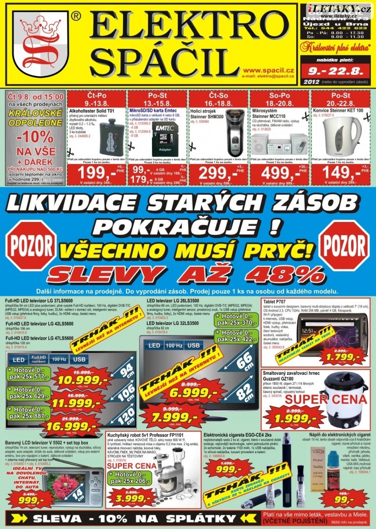 leták Elektro Spáčil strana 1 leták Elektro Spáčil strana 1