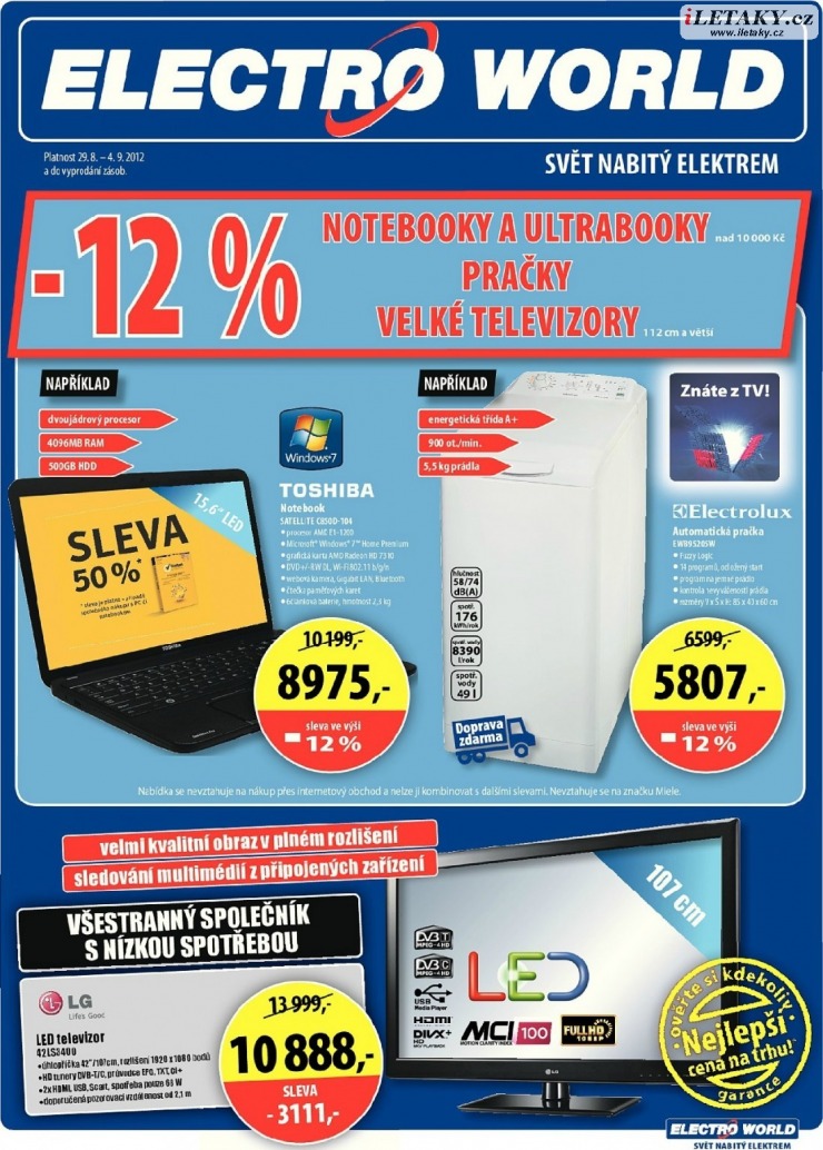 leták Electro World strana 1 leták Electro World strana 1