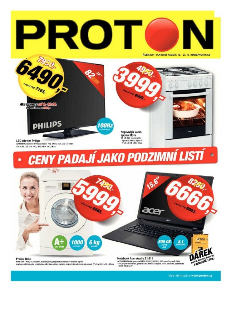 leták Proton Akční leták od 8.10.2014 strana 1