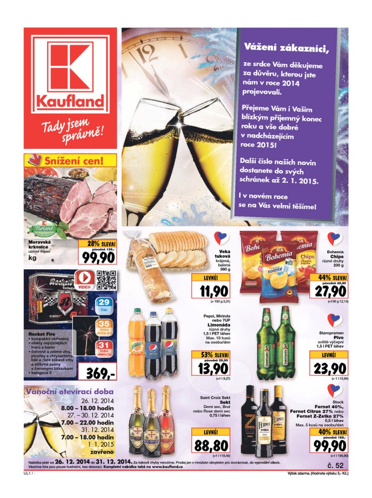 leták Kaufland Aktuální nabídka od 26.12.2014 strana 1