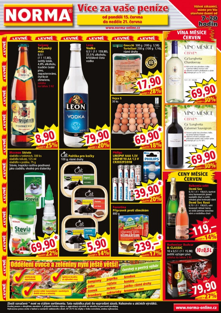leták Norma Aktuální leták od 15. 6. 2015 strana 1